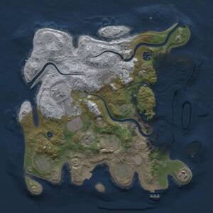 Thumbnail Rust Map: Procedural Map, Size: 3500, Seed: 1848390808, 14 Monuments