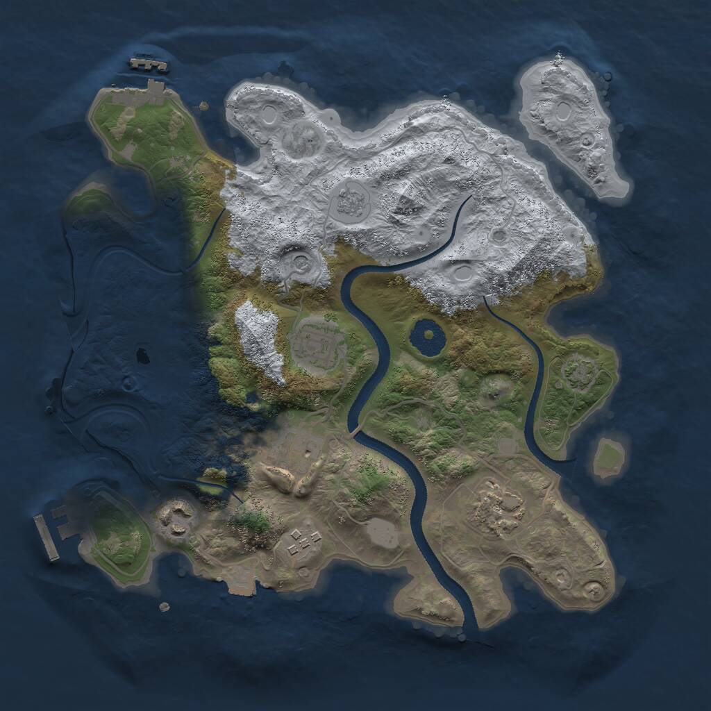 Rust Map: Procedural Map, Size: 3000, Seed: 1089228069, 11 Monuments