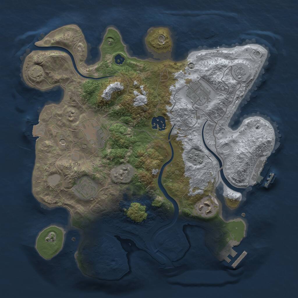 Rust Map: Procedural Map, Size: 3000, Seed: 2009851265, 12 Monuments
