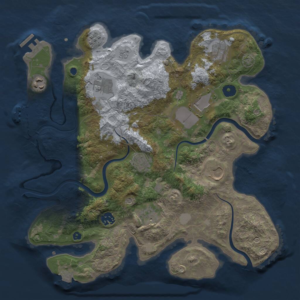 Rust Map: Procedural Map, Size: 3500, Seed: 184186952, 15 Monuments