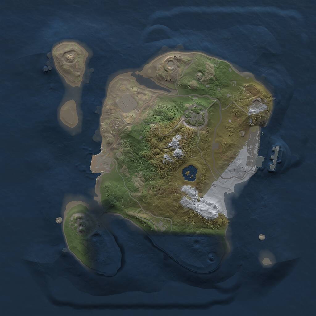 Rust Map: Procedural Map, Size: 2000, Seed: 74397, 3 Monuments