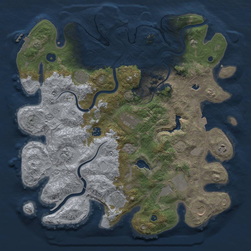 Rust Map: Procedural Map, Size: 4000, Seed: 1789683199, 15 Monuments