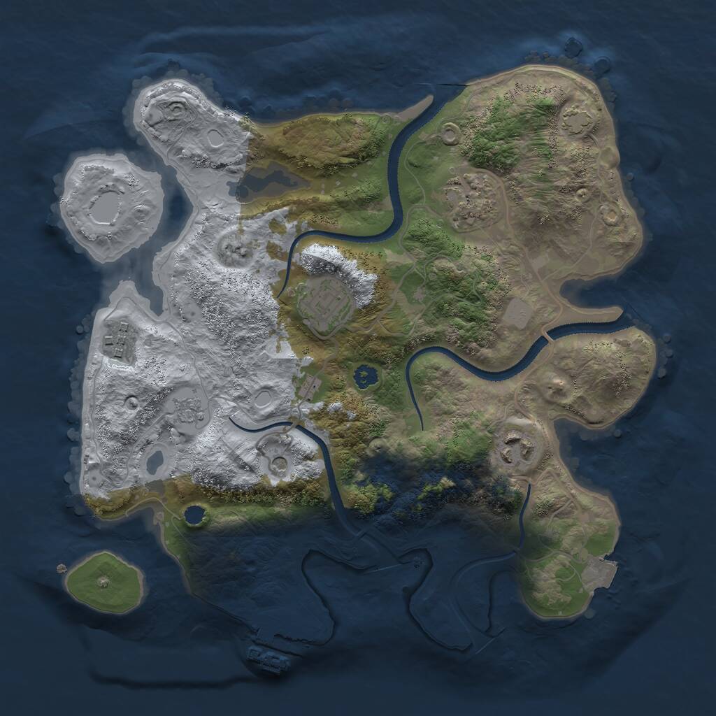 Rust Map: Procedural Map, Size: 3000, Seed: 52571314, 9 Monuments