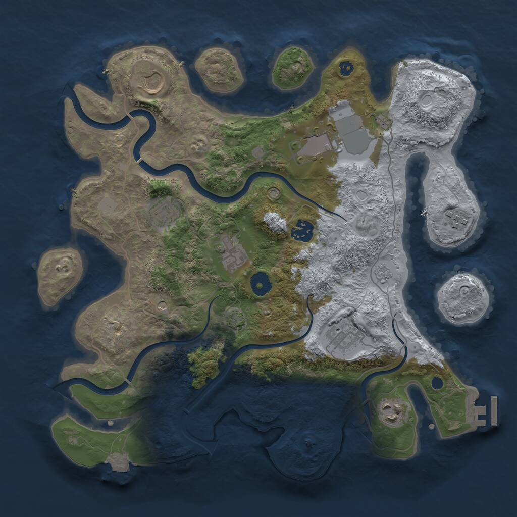 Rust Map: Procedural Map, Size: 3500, Seed: 83012, 13 Monuments
