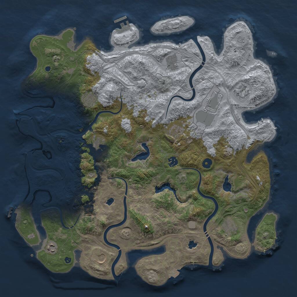 Rust Map: Procedural Map, Size: 4500, Seed: 1455088055, 17 Monuments
