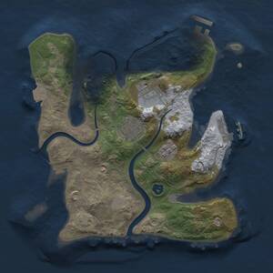 Thumbnail Rust Map: Procedural Map, Size: 2500, Seed: 1172746814, 7 Monuments