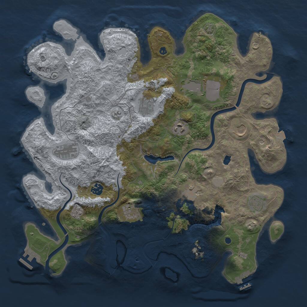 Rust Map: Procedural Map, Size: 4000, Seed: 819702074, 16 Monuments