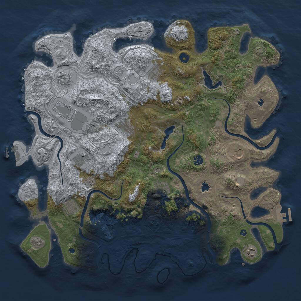 Rust Map: Procedural Map, Size: 4500, Seed: 1428905914, 17 Monuments