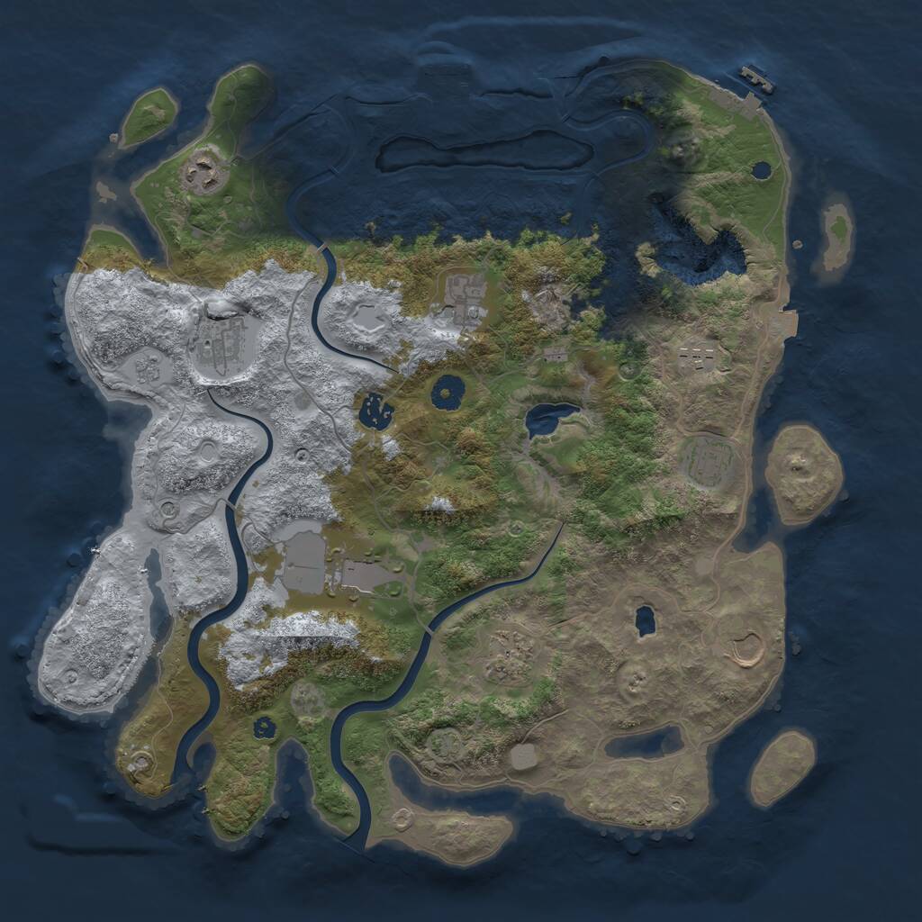 Rust Map: Procedural Map, Size: 4000, Seed: 16753, 15 Monuments