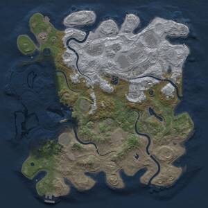 Thumbnail Rust Map: Procedural Map, Size: 4300, Seed: 967296697, 17 Monuments