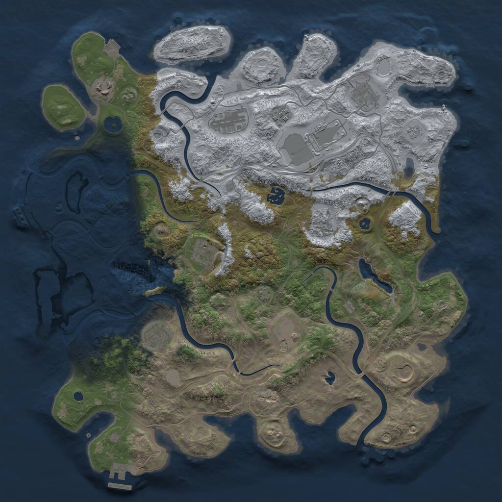 Rust Map: Procedural Map, Size: 4300, Seed: 967296697, 17 Monuments