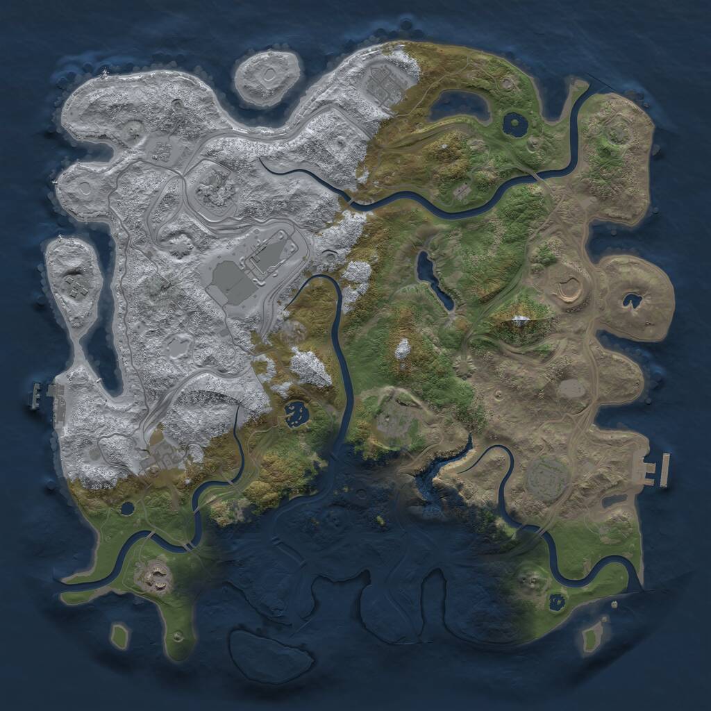 Rust Map: Procedural Map, Size: 4250, Seed: 1800781254, 16 Monuments