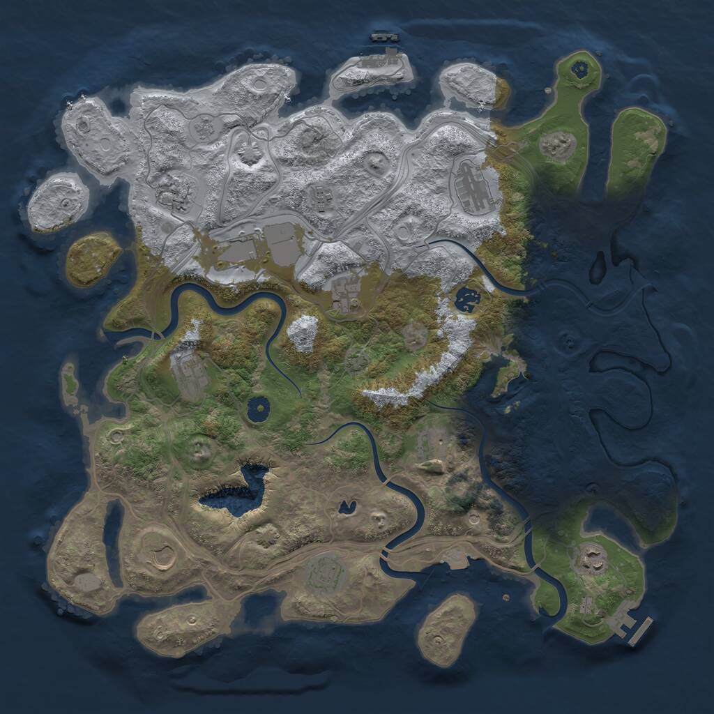 Rust Map: Procedural Map, Size: 4300, Seed: 1899693224, 17 Monuments