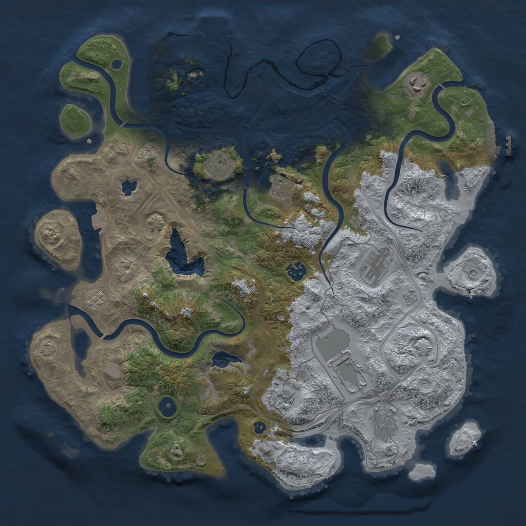 Rust Map: Procedural Map, Size: 4250, Seed: 3000000, 15 Monuments