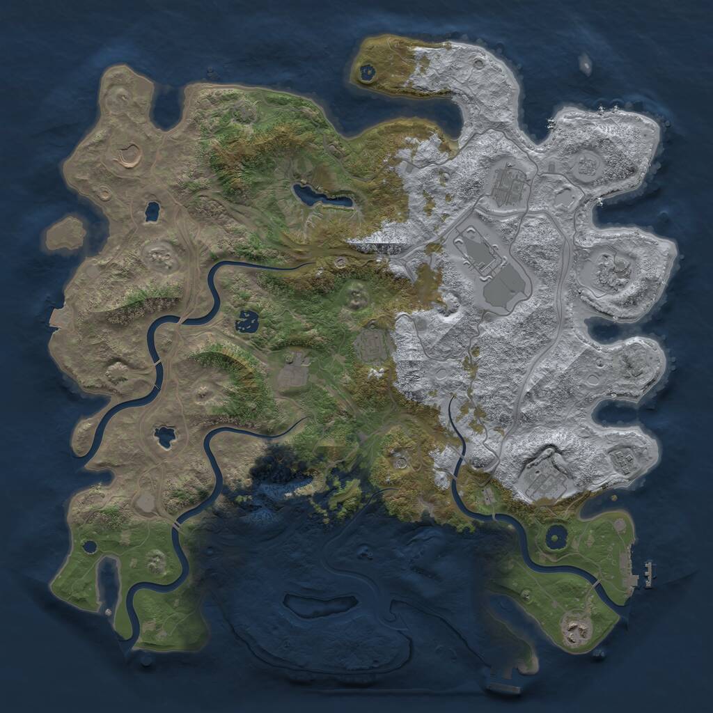 Rust Map: Procedural Map, Size: 4500, Seed: 5876245, 16 Monuments