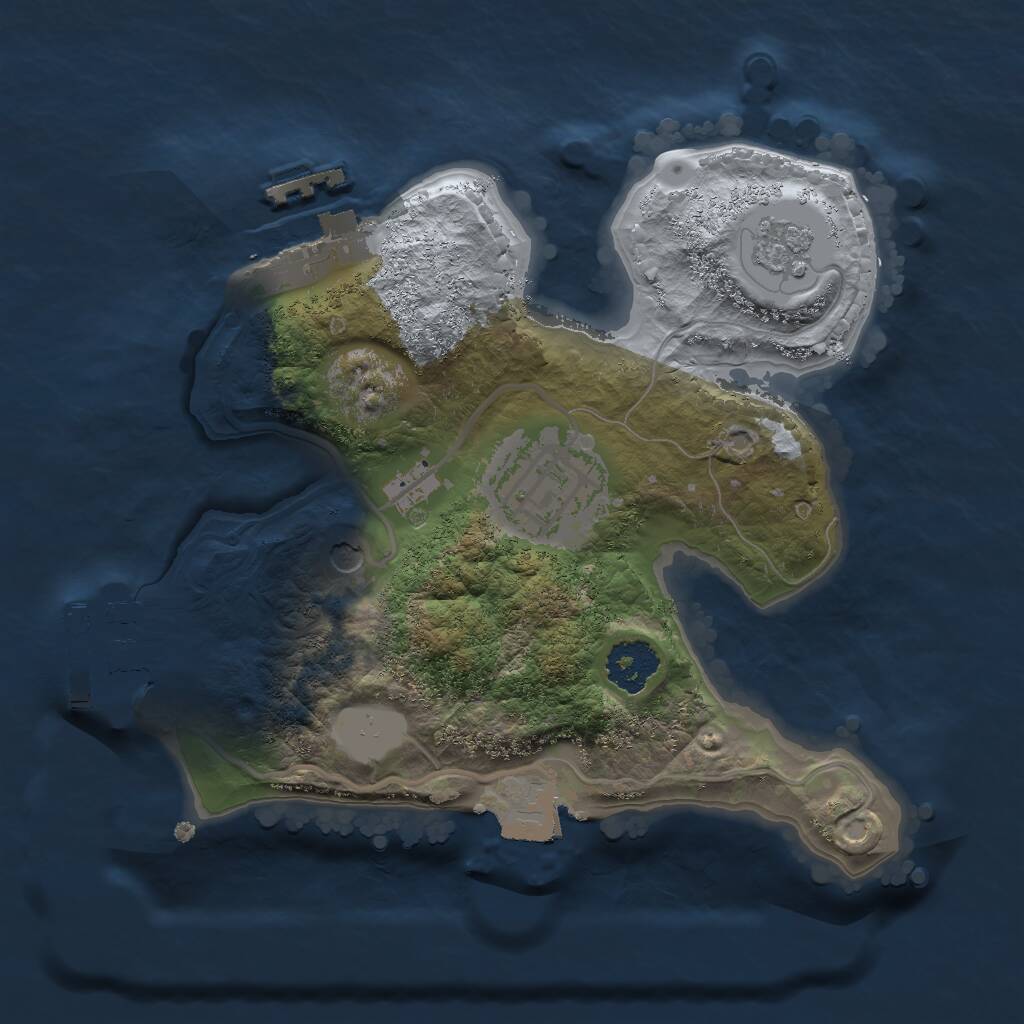 Rust Map: Procedural Map, Size: 2000, Seed: 1826868138, 6 Monuments