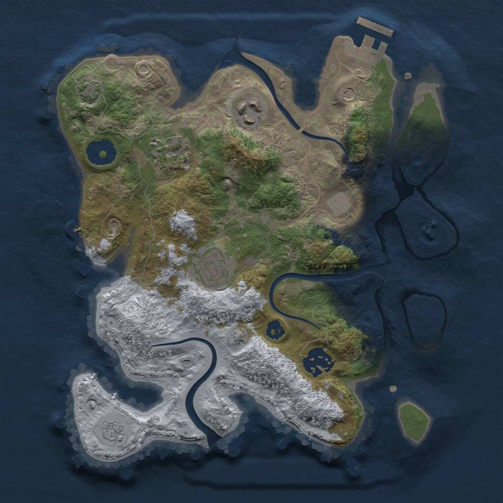 Rust Map: Procedural Map, Size: 2700, Seed: 1782907326, 9 Monuments