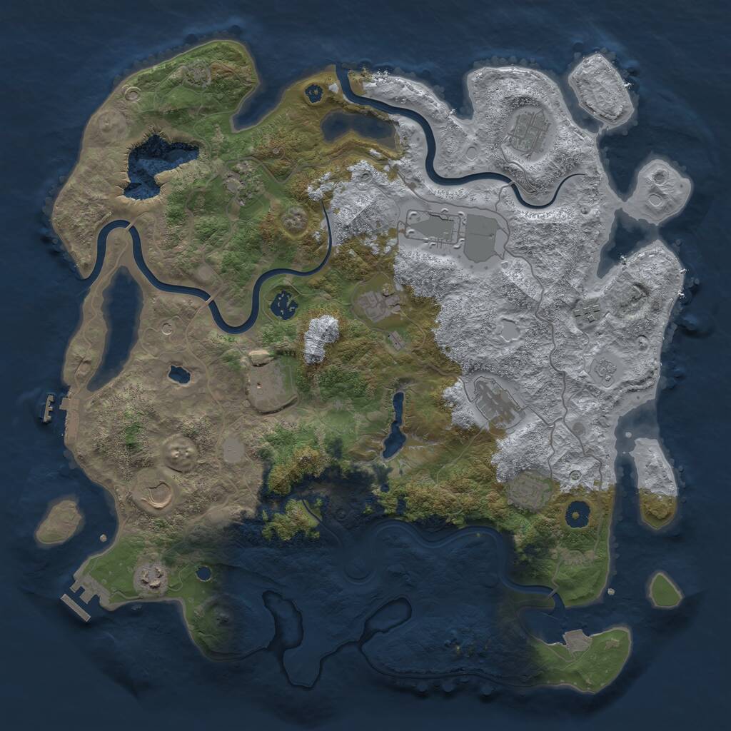 Rust Map: Procedural Map, Size: 4200, Seed: 1747807545, 17 Monuments