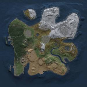 Thumbnail Rust Map: Procedural Map, Size: 2500, Seed: 2101864330, 14 Monuments