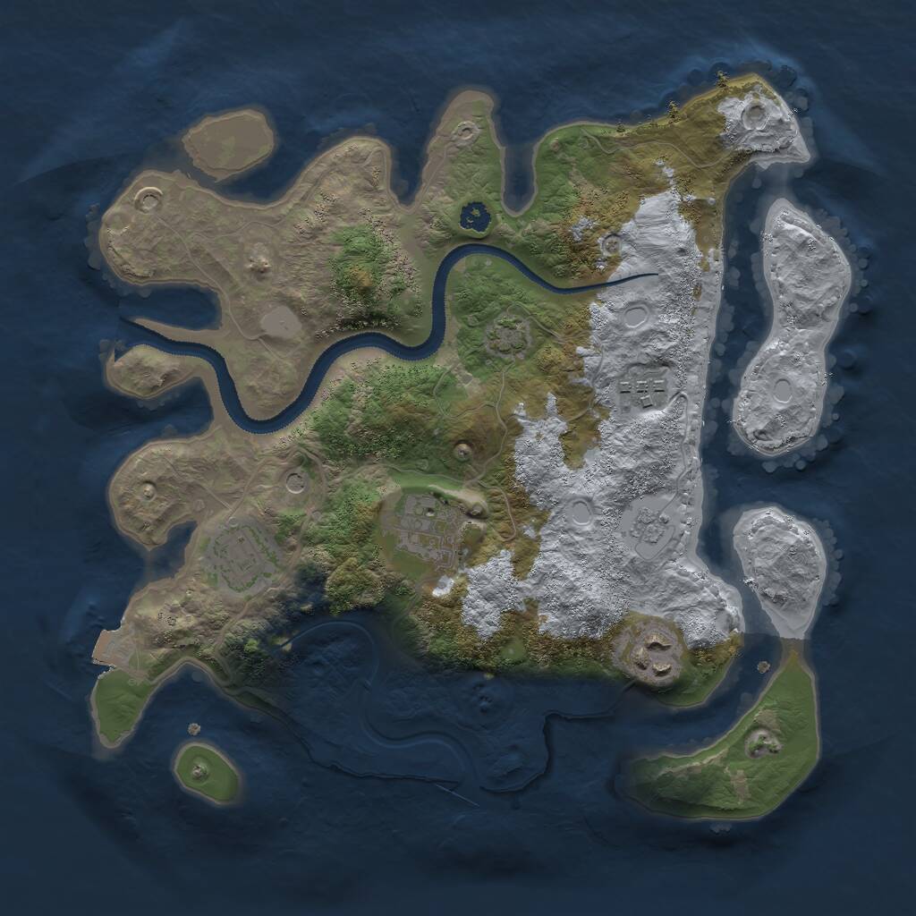 Rust Map: Procedural Map, Size: 3000, Seed: 1487096446, 8 Monuments