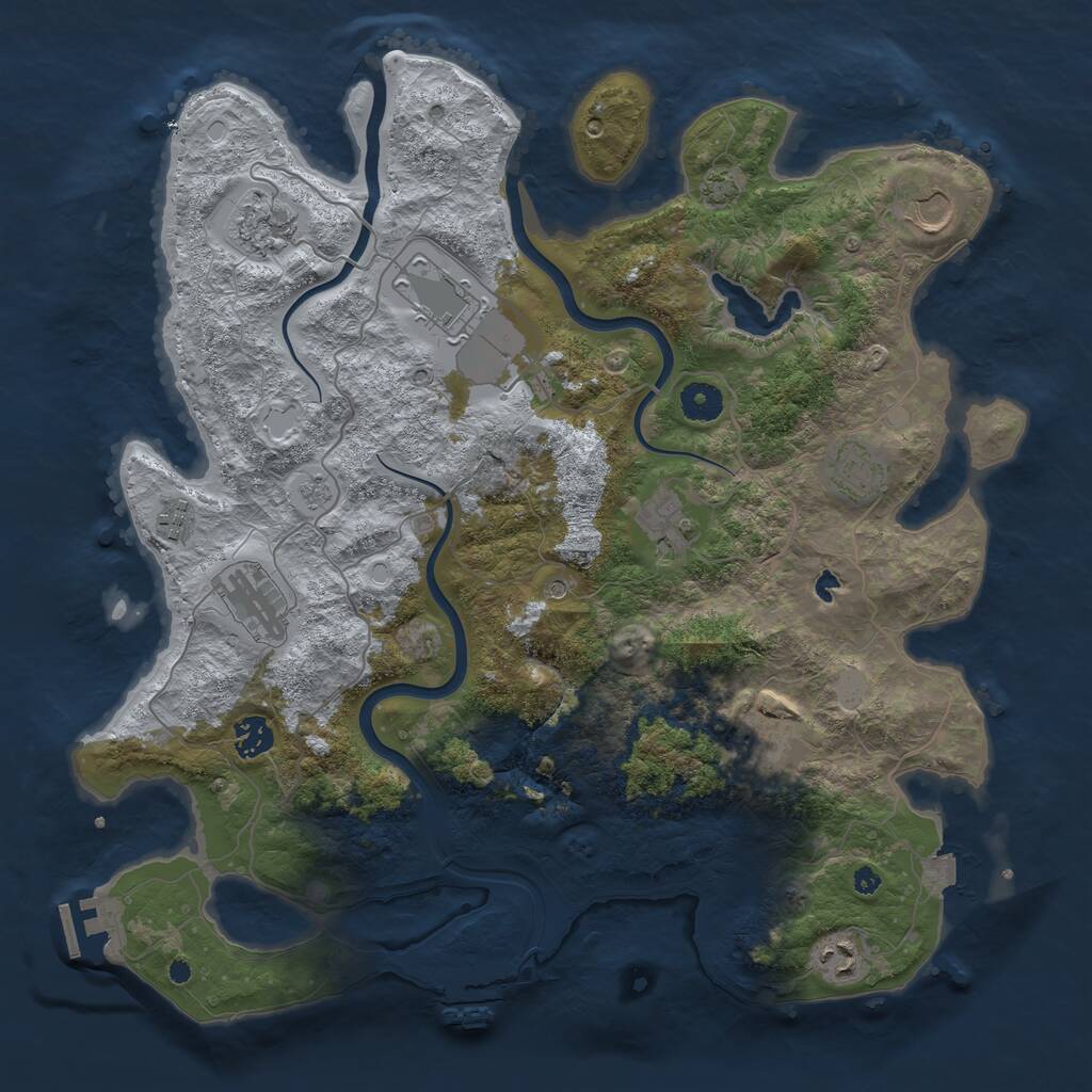 Rust Map: Procedural Map, Size: 4000, Seed: 1570620691, 16 Monuments