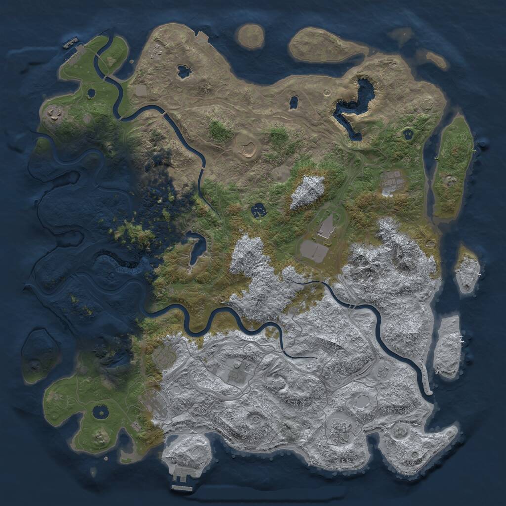 Rust Map: Procedural Map, Size: 5000, Seed: 211388504, 17 Monuments