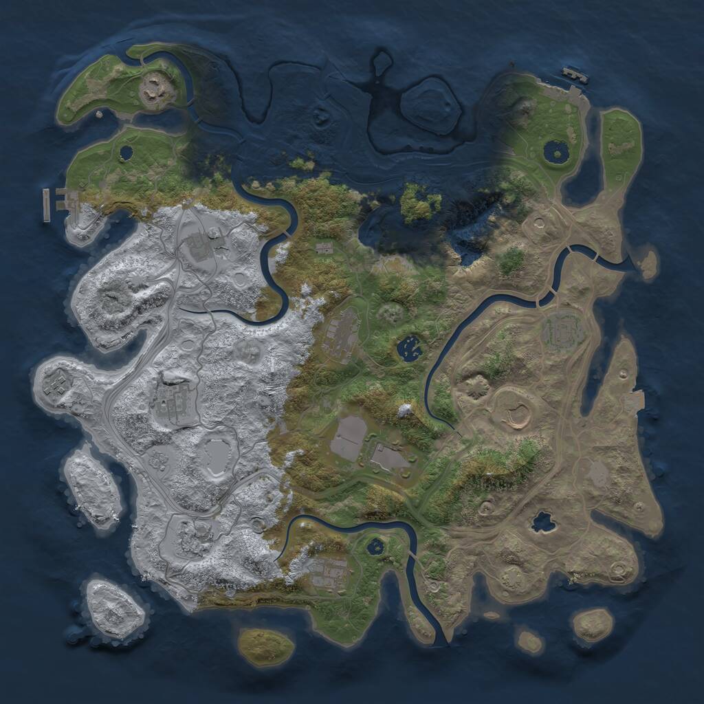 Rust Map: Procedural Map, Size: 4250, Seed: 692330892, 17 Monuments