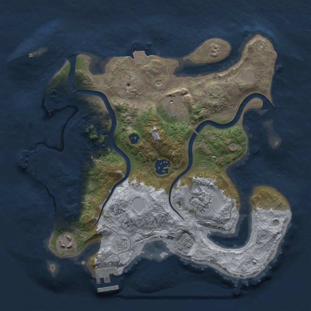 Rust Map: Procedural Map, Size: 3000, Seed: 1593304812, 11 Monuments