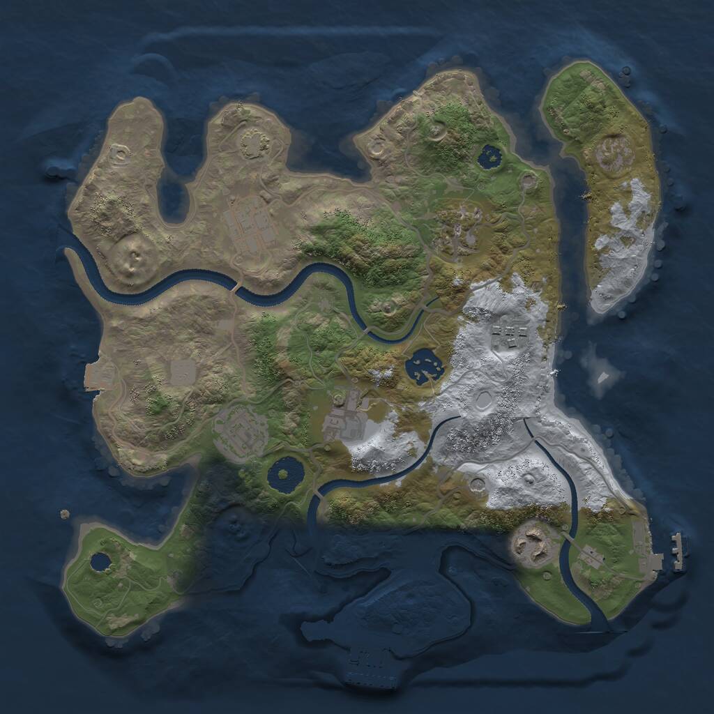 Rust Map: Procedural Map, Size: 3000, Seed: 28062026, 12 Monuments