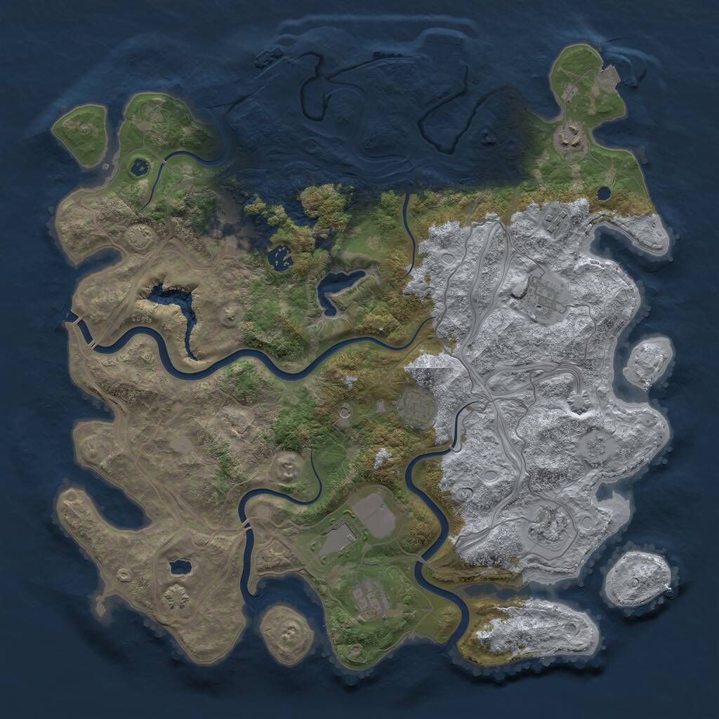 Rust Map: Procedural Map, Size: 4250, Seed: 1915422693, 15 Monuments