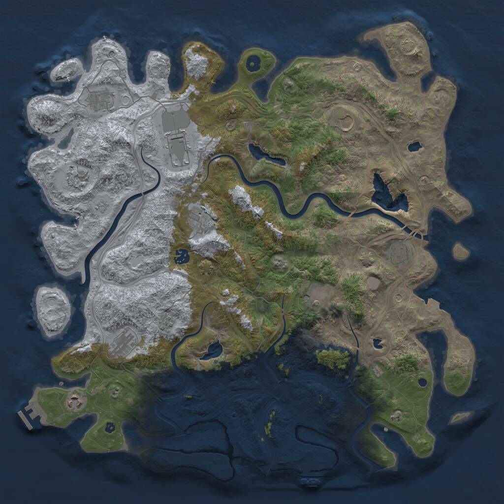 Rust Map: Procedural Map, Size: 4750, Seed: 1913933762, 17 Monuments