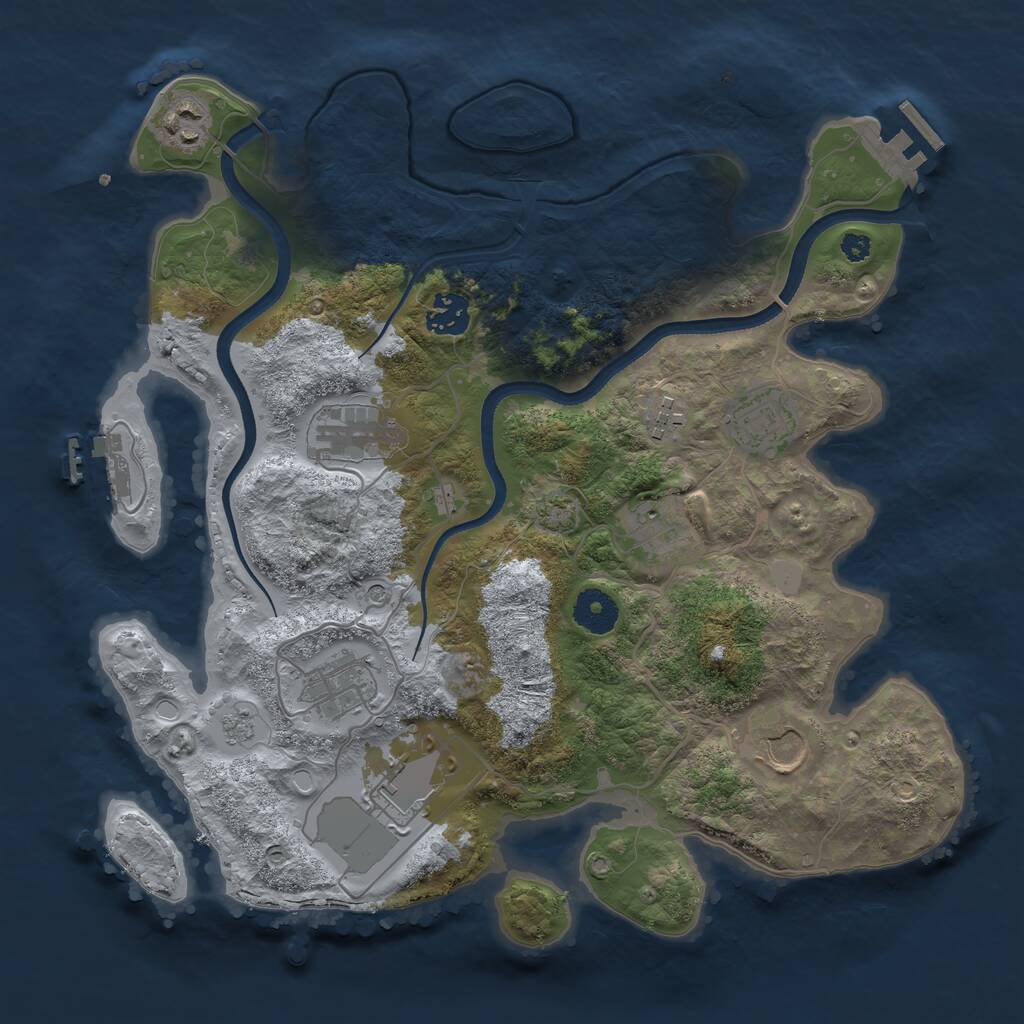 Rust Map: Procedural Map, Size: 3500, Seed: 874771512, 15 Monuments