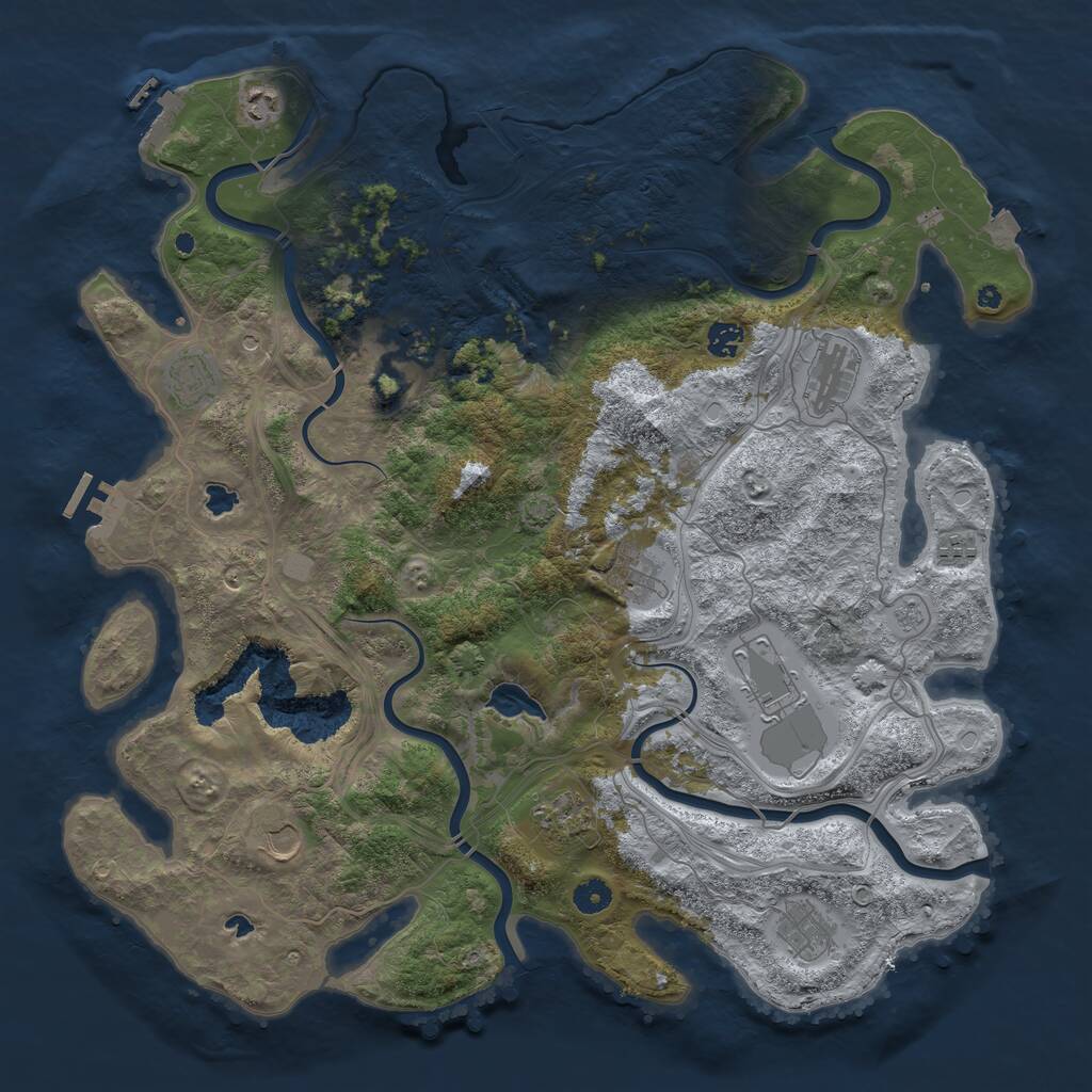 Rust Map: Procedural Map, Size: 4500, Seed: 404922714, 17 Monuments
