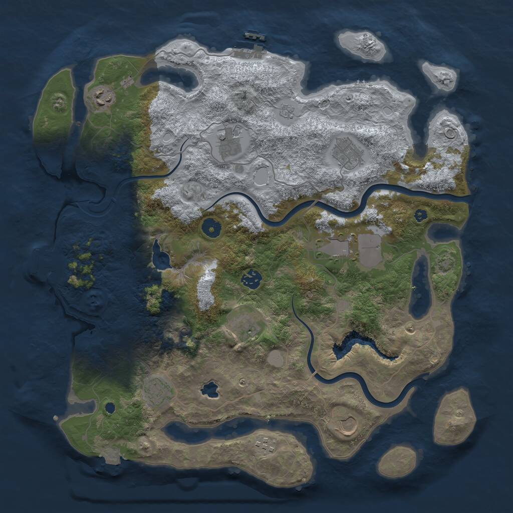 Rust Map: Procedural Map, Size: 4000, Seed: 5142312, 15 Monuments