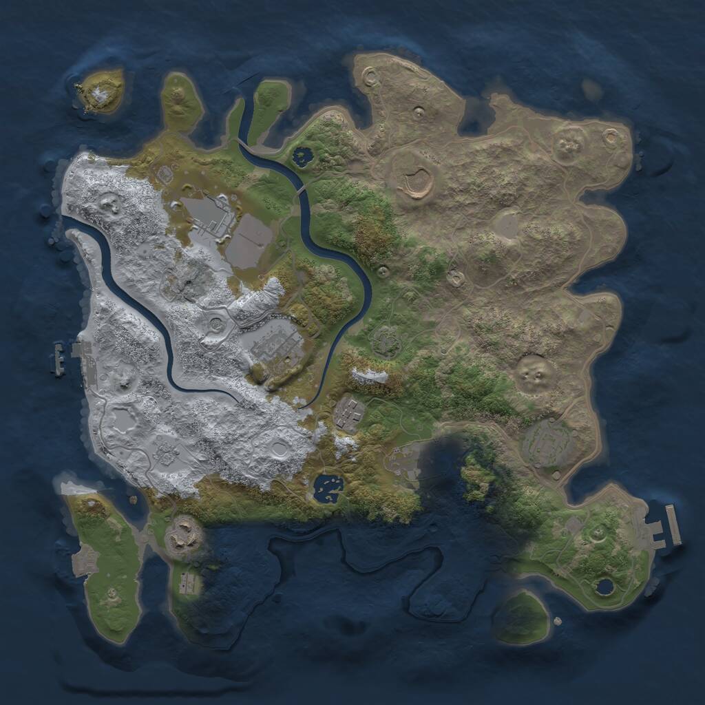 Rust Map: Procedural Map, Size: 3500, Seed: 77781, 14 Monuments