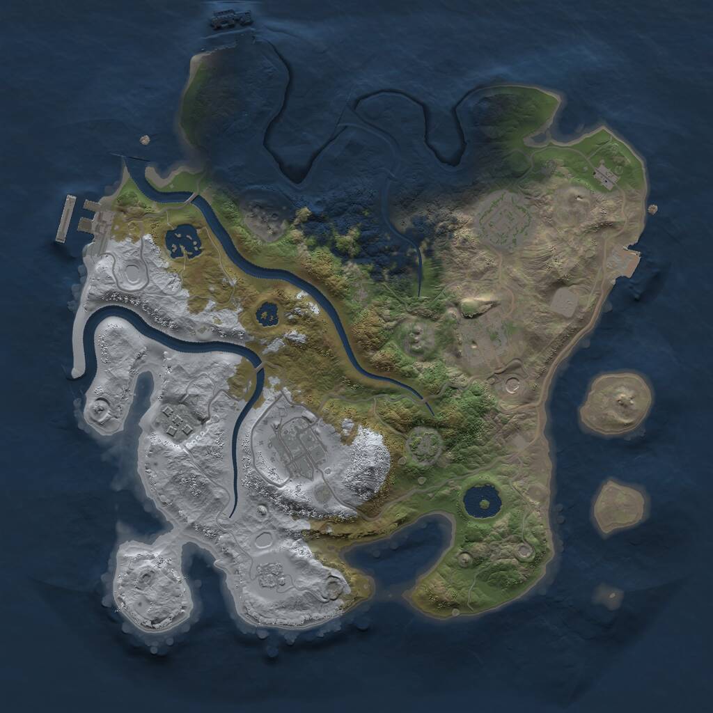 Rust Map: Procedural Map, Size: 3000, Seed: 62944, 11 Monuments