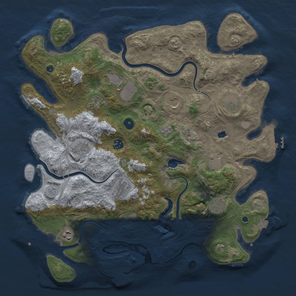 Rust Map: Procedural Map, Size: 4250, Seed: 830004906, 17 Monuments