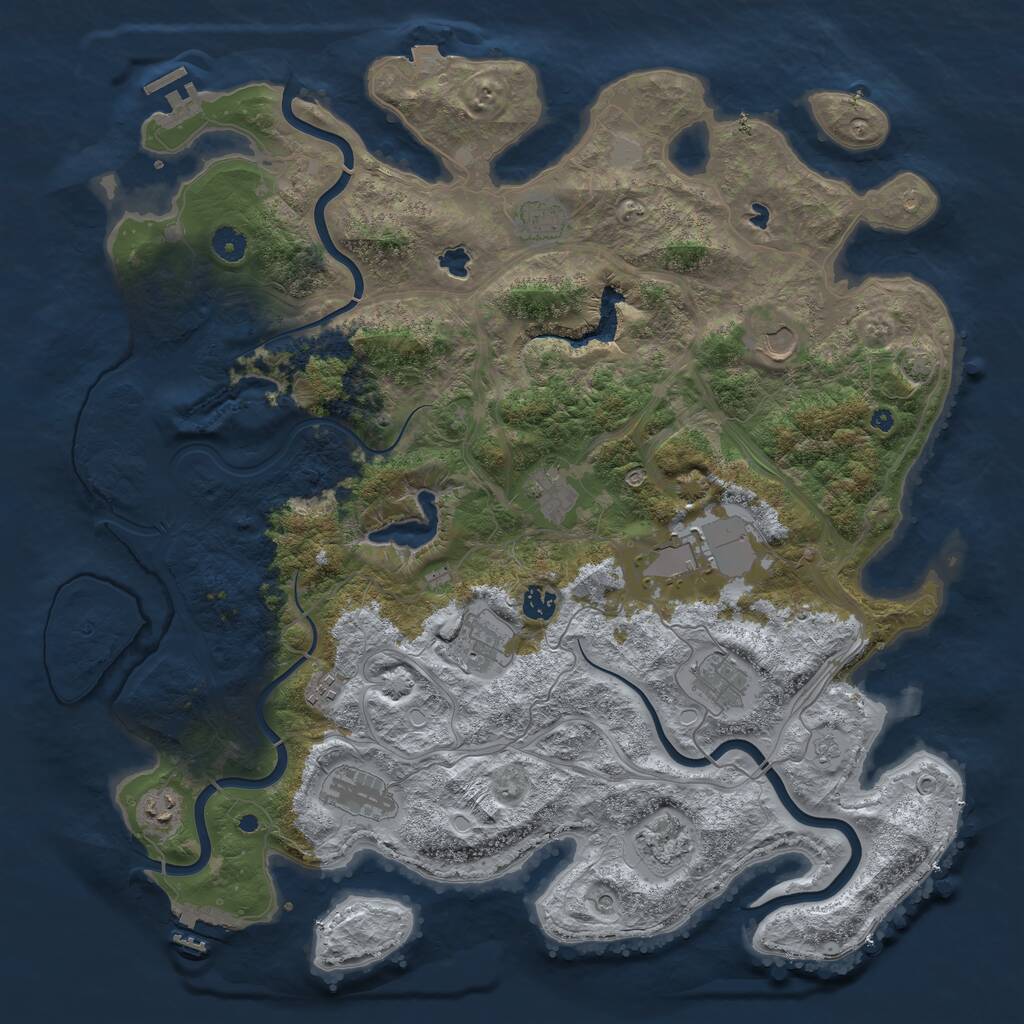 Rust Map: Procedural Map, Size: 4500, Seed: 1521895434, 17 Monuments