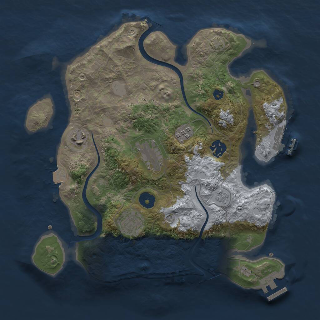 Rust Map: Procedural Map, Size: 3000, Seed: 77154, 11 Monuments