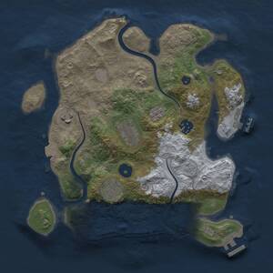 Thumbnail Rust Map: Procedural Map, Size: 3000, Seed: 77154, 11 Monuments