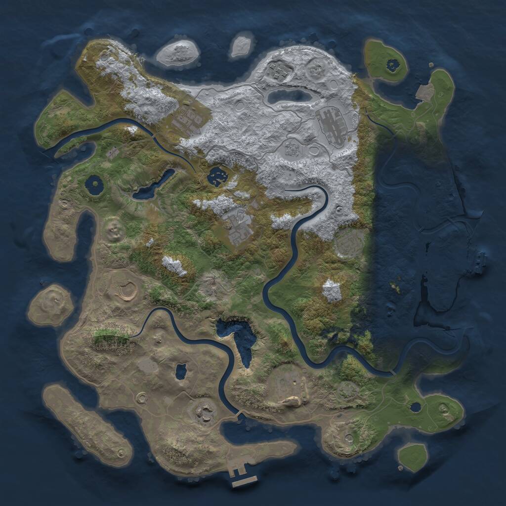 Rust Map: Procedural Map, Size: 4000, Seed: 2003544991, 15 Monuments