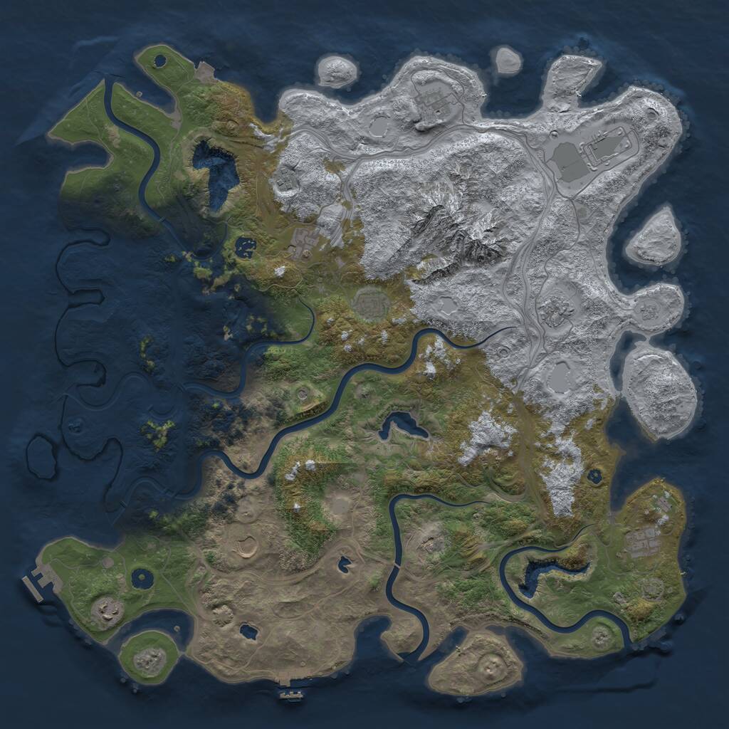 Rust Map: Procedural Map, Size: 5000, Seed: 4729462, 16 Monuments