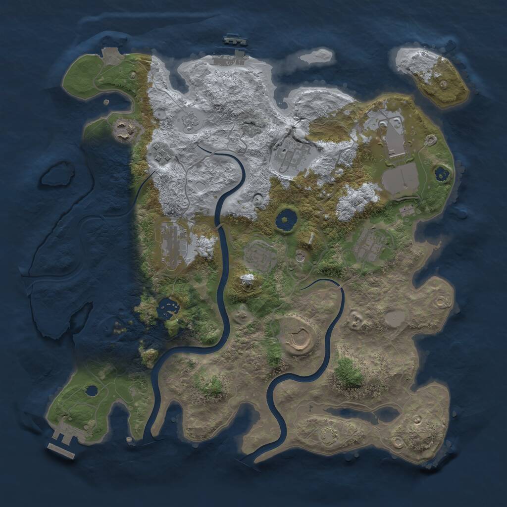 Rust Map: Procedural Map, Size: 3600, Seed: 2003045251, 15 Monuments