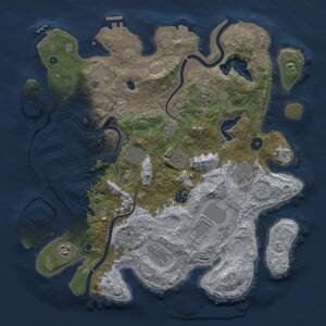 Thumbnail Rust Map: Procedural Map, Size: 4000, Seed: 47422, 16 Monuments