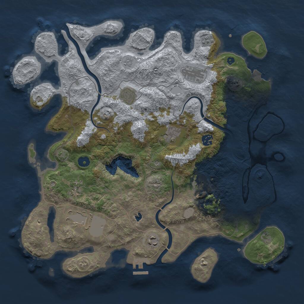Rust Map: Procedural Map, Size: 4000, Seed: 1899693224, 14 Monuments