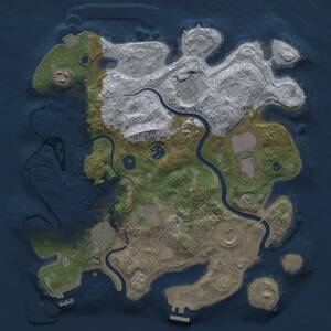 Thumbnail Rust Map: Procedural Map, Size: 3500, Seed: 1783168257, 14 Monuments