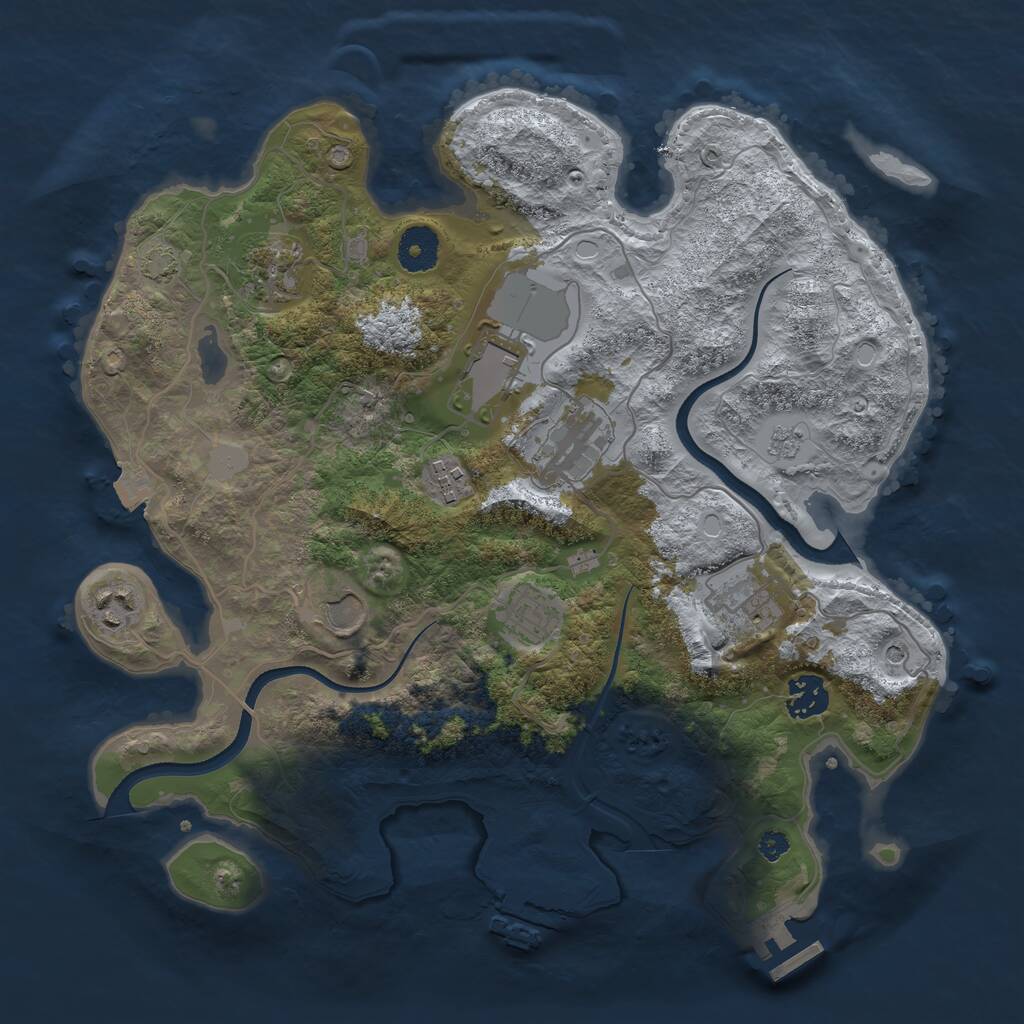 Rust Map: Procedural Map, Size: 3500, Seed: 1782936595, 15 Monuments