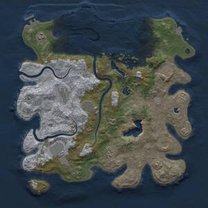 Thumbnail Rust Map: Procedural Map, Size: 4000, Seed: 1923708823, 15 Monuments