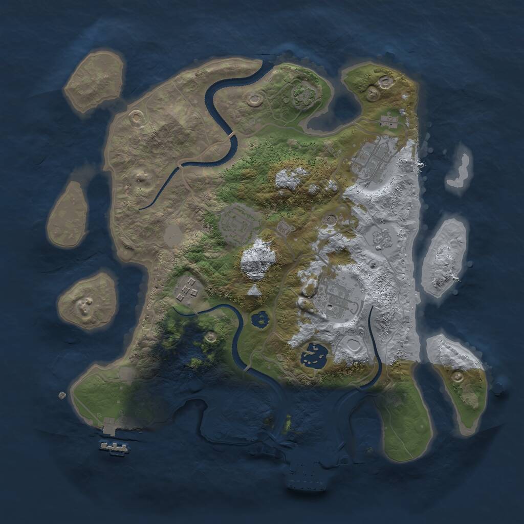 Rust Map: Procedural Map, Size: 3000, Seed: 13137, 11 Monuments