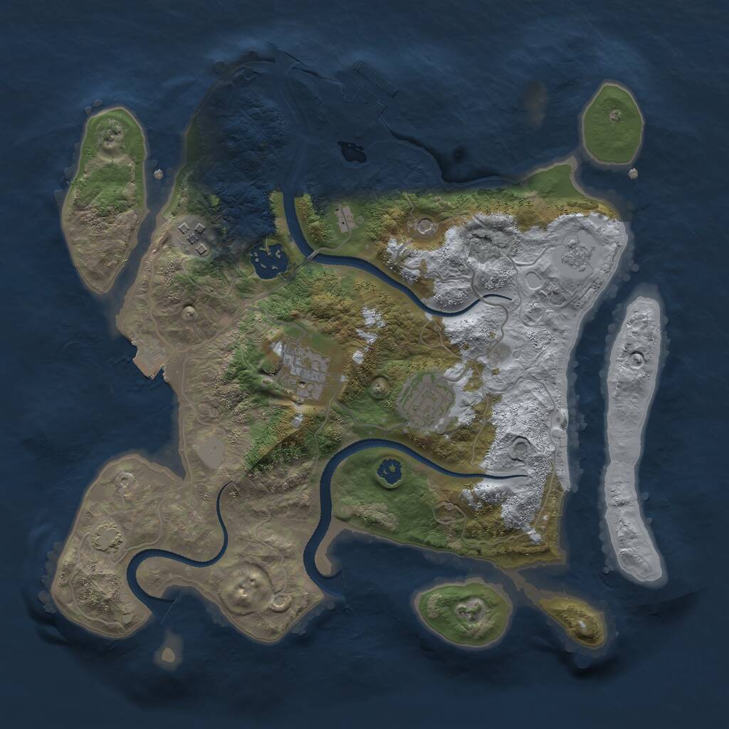 Rust Map: Procedural Map, Size: 3000, Seed: 67675, 9 Monuments